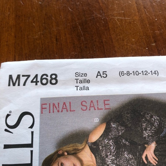 McCalls Pattern M7468 MISSES TUNIC & DRESS Sz 6-14 Nicole Miller Bare Shoulders - Picture 5 of 8